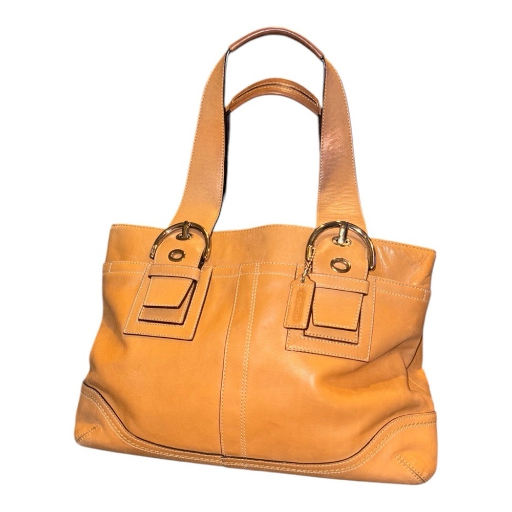 COACH Soho Silver Buckle Handbag Tote Tan Leather w/hangtag/dust-bag. B 17